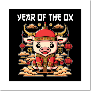 Chinese Zodiac New Year of the Ox. Chinese new year | New year gift | Zodiac ox | Lucky Ox Posters and Art